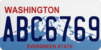 WA license plate ABC6769