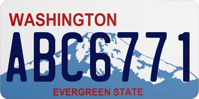 WA license plate ABC6771