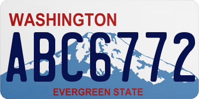 WA license plate ABC6772