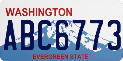 WA license plate ABC6773