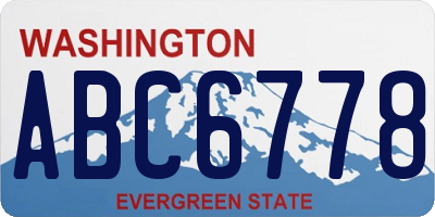WA license plate ABC6778