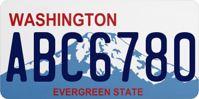 WA license plate ABC6780