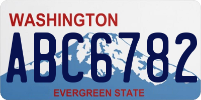 WA license plate ABC6782