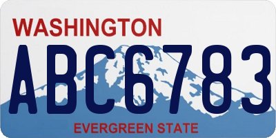 WA license plate ABC6783