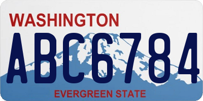 WA license plate ABC6784