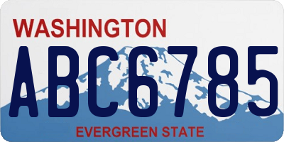 WA license plate ABC6785