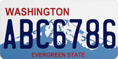 WA license plate ABC6786