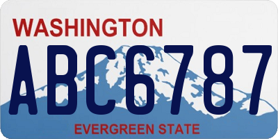WA license plate ABC6787