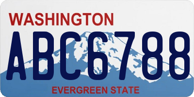 WA license plate ABC6788