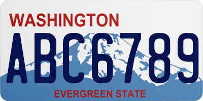 WA license plate ABC6789