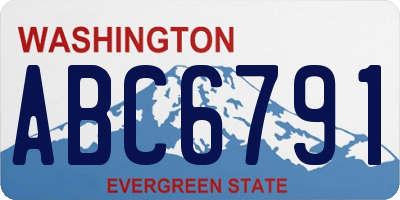 WA license plate ABC6791