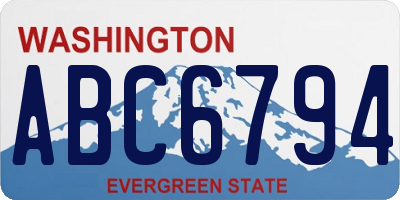 WA license plate ABC6794