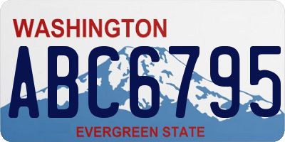 WA license plate ABC6795