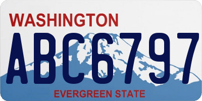 WA license plate ABC6797