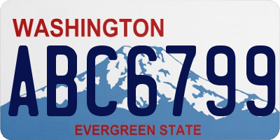 WA license plate ABC6799