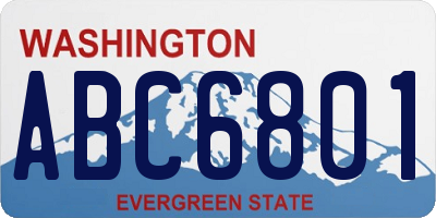 WA license plate ABC6801
