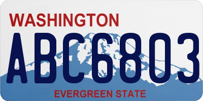 WA license plate ABC6803