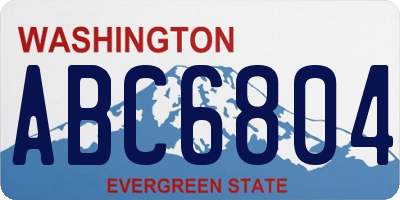 WA license plate ABC6804