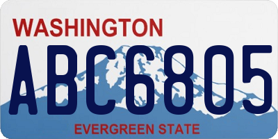 WA license plate ABC6805