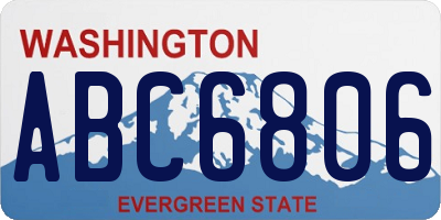 WA license plate ABC6806