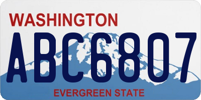 WA license plate ABC6807