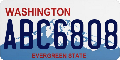 WA license plate ABC6808