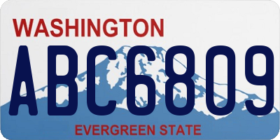WA license plate ABC6809