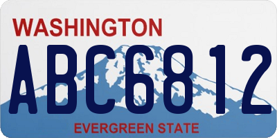 WA license plate ABC6812