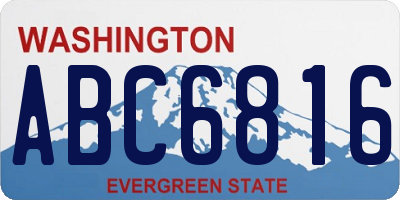 WA license plate ABC6816