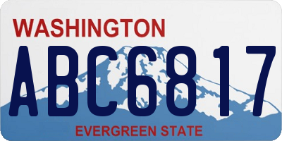 WA license plate ABC6817