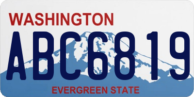 WA license plate ABC6819