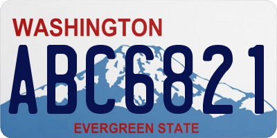 WA license plate ABC6821