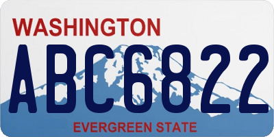 WA license plate ABC6822