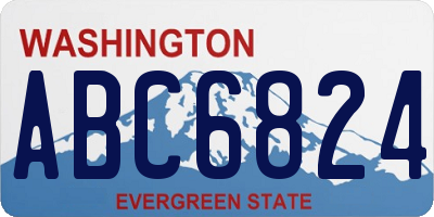WA license plate ABC6824
