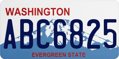 WA license plate ABC6825