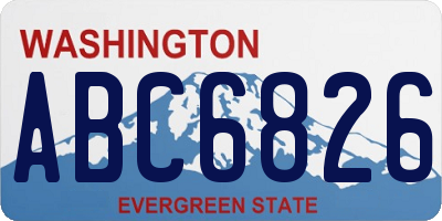WA license plate ABC6826