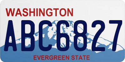 WA license plate ABC6827