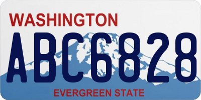 WA license plate ABC6828