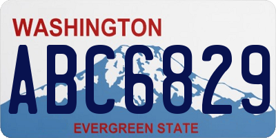 WA license plate ABC6829
