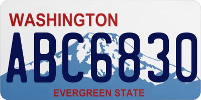 WA license plate ABC6830