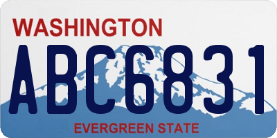 WA license plate ABC6831