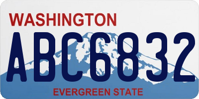 WA license plate ABC6832