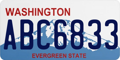 WA license plate ABC6833