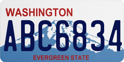 WA license plate ABC6834
