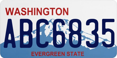 WA license plate ABC6835
