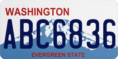 WA license plate ABC6836