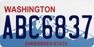 WA license plate ABC6837