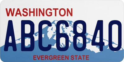 WA license plate ABC6840