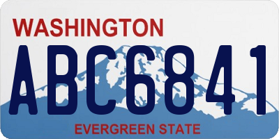 WA license plate ABC6841