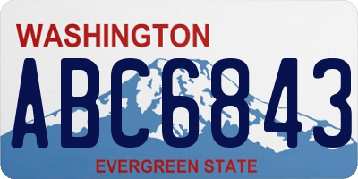 WA license plate ABC6843
